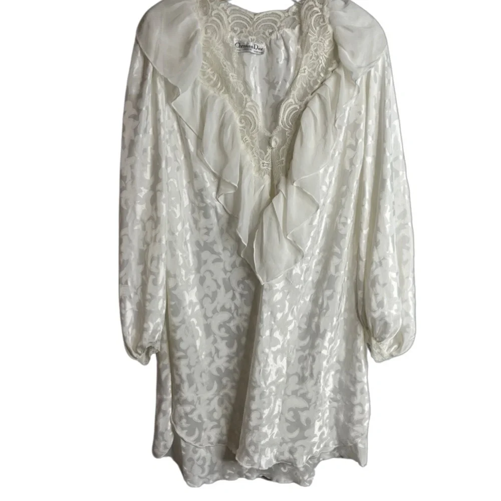 Christian Dior vintage Union Made in USA floral/paisley print/ Small night shirt - Picture 4 of 16